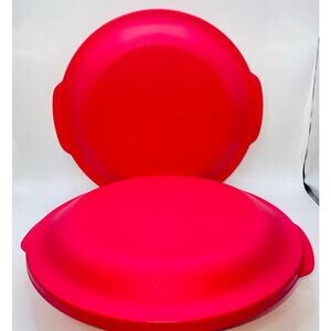 Tupperware Impressions 700ml Medium Low Bowl Lid Set of 2 Pink 8910A 8911A Stack